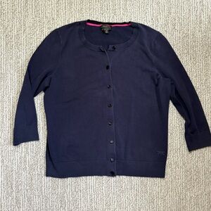 Talbot’s Navy Blue Button-Up Cardigan 3/4 sleeve size M dragonfly